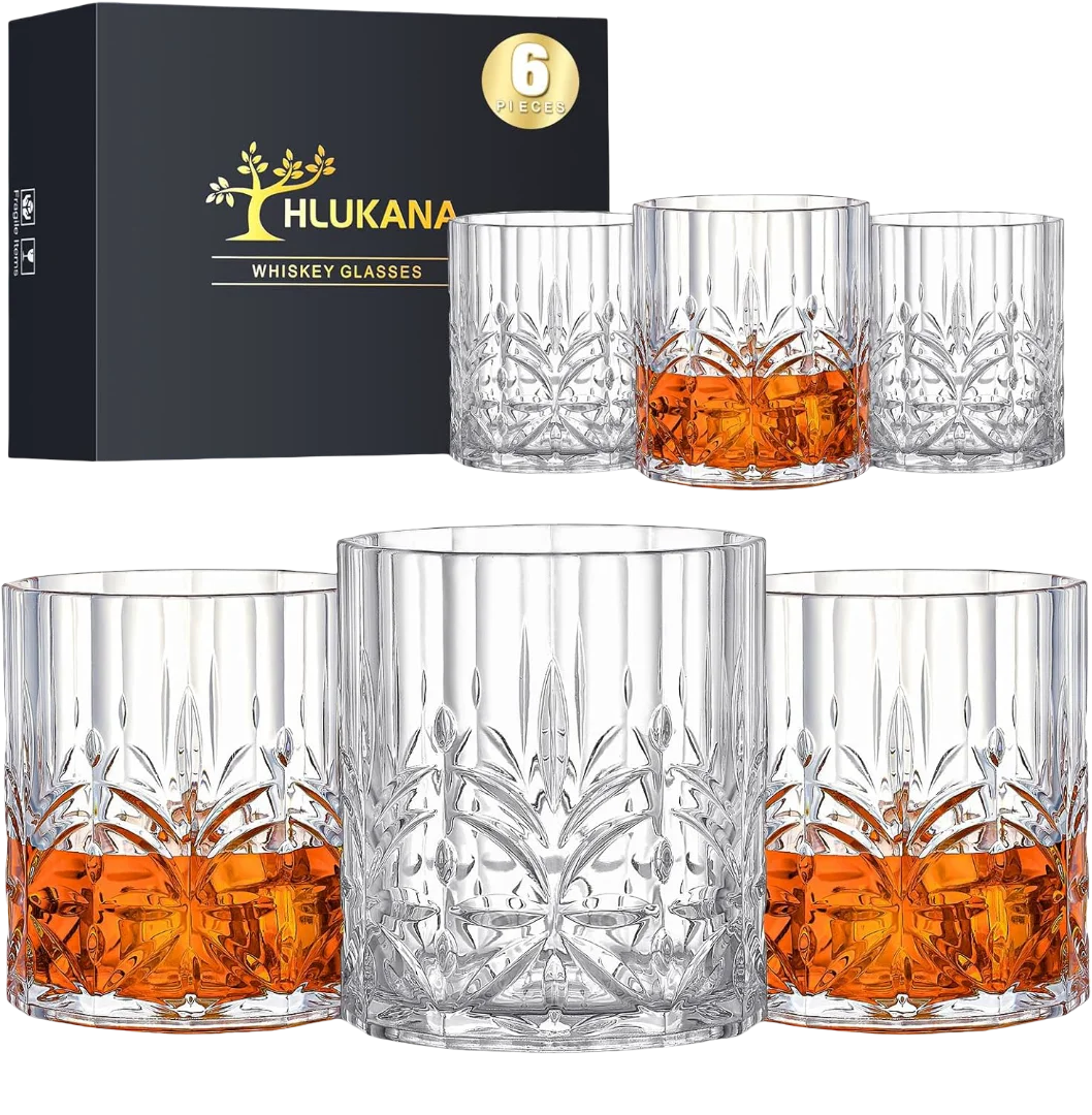 Unbreakable plastic whiskey tumblers that look like glass, perfect for outdoor use and family gatherings